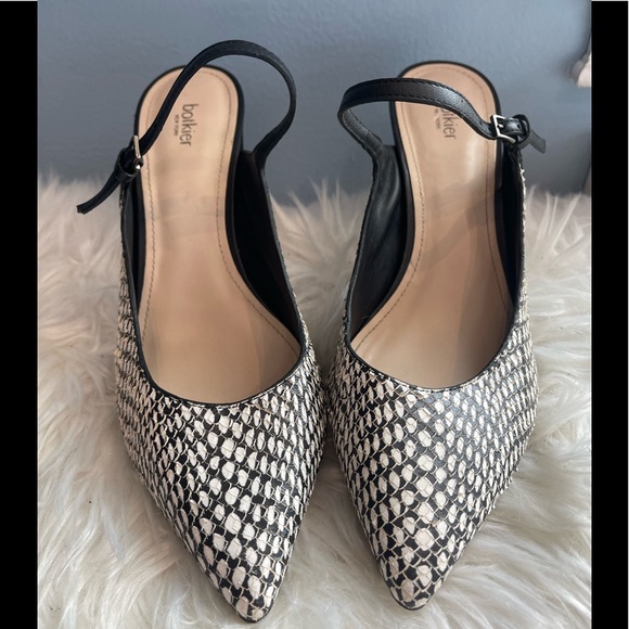 BOTKIER HANNAH MULE BLACK & WHITE SNAKESKIN SZ 10 - Picture 3 of 10